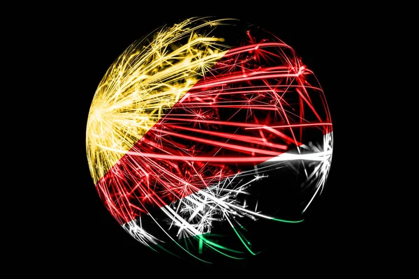 Abstracte Seychellen Sprankelende Vlag Kerst Bal Concept Geïsoleerd Zwarte Achtergrond — Stockfoto
