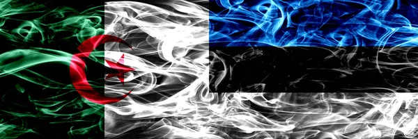 Algerien Algerisch Estland Estnische Rauchfahnen Nebeneinander Platziert Konzept Und Idee — Stockfoto