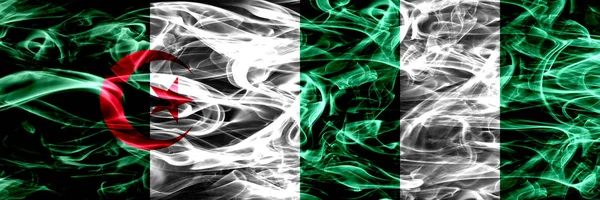 Algeria Algerian Nigeria Nigerianische Rauchfahnen Nebeneinander Platziert Konzept Und Idee — Stockfoto