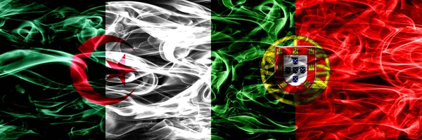 Argelia Argelia Portugal Banderas Portuguesas Colocadas Una Lado Otra Mezcla —  Fotos de Stock