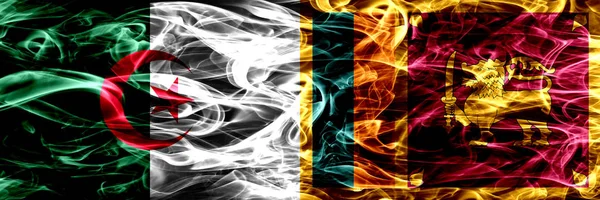 Алжир Алжир Против Шри Ланки Флаги Дыма Шри Ланки Расположенные — стоковое фото