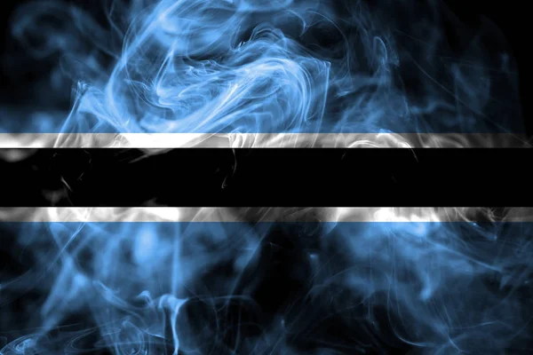 Bandiera Nazionale Del Botswana Composta Fumo Colorato Isolato Sfondo Nero — Foto Stock