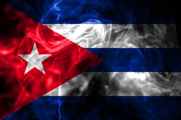 Bandera Nacional Cuba Hecha Humo Color Aislado Sobre Fondo Negro — Foto de Stock