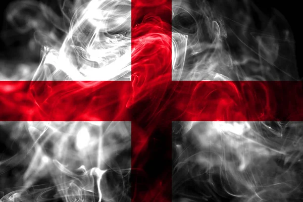 Bandeira Nacional Inglaterra Feita Fumaça Colorida Isolada Fundo Preto Abstrato — Fotografia de Stock