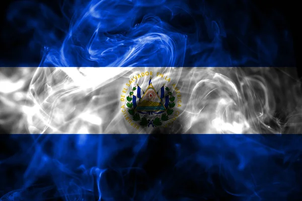 Bandeira Nacional Salvador Feita Partir Fumaça Colorida Isolada Fundo Preto — Fotografia de Stock