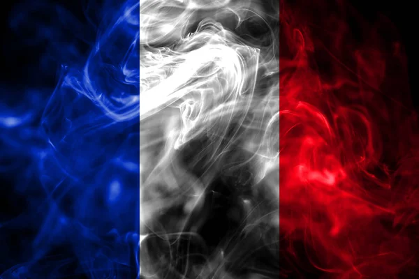 Bandera Nacional Francia Hecha Humo Color Aislado Sobre Fondo Negro —  Fotos de Stock