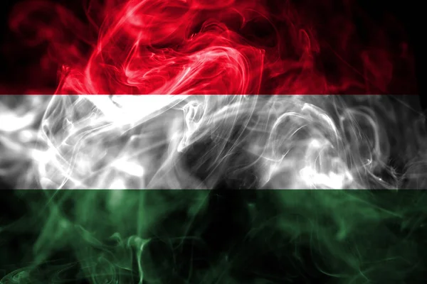 National Flag Hungary Made Colored Smoke Isolated Black Background Abstract — Stock Photo, Image