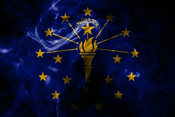 Indiana Állam Füst Zászló Amerikai Egyesült Államok — Stock Fotó