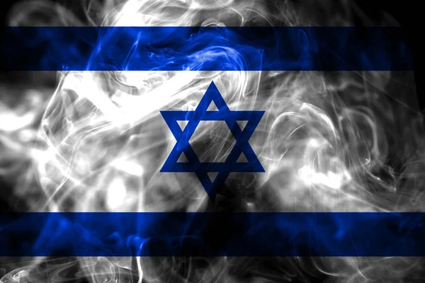 Bandera Nacional Israel Hecha Humo Color Aislado Sobre Fondo Negro — Foto de Stock