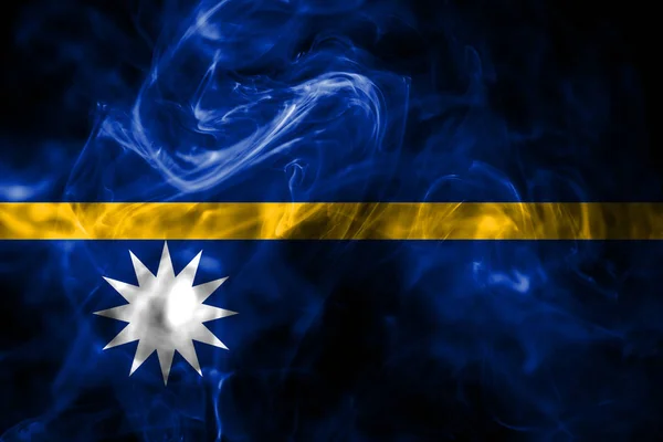 Національний Прапор Науру Зроблені Кольоровим Димом Ізольовані Чорному Тлі Анотація — стокове фото
