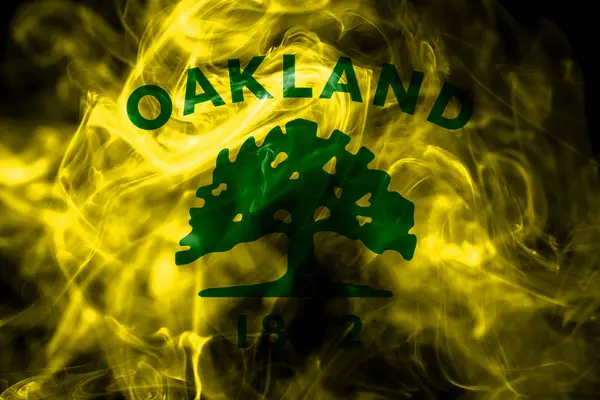 Oakland City Smoke Flag Kalifornien Amerikas Förenta Stater — Stockfoto