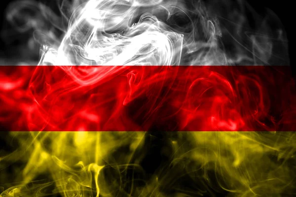 Bandiera Nazionale Dell Ossezia Del Sud Composta Fumo Colorato Isolato — Foto Stock
