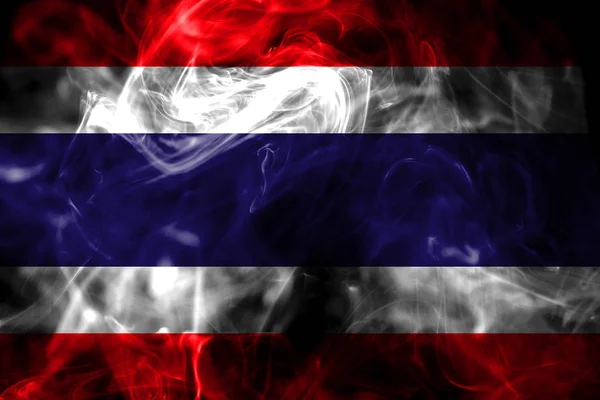 Bandera Nacional Tailandia Hecha Humo Color Aislado Sobre Fondo Negro — Foto de Stock