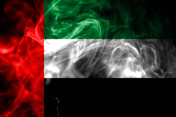 National Flag United Arab Emirates Made Colored Smoke Isolated Black — Stock Photo, Image
