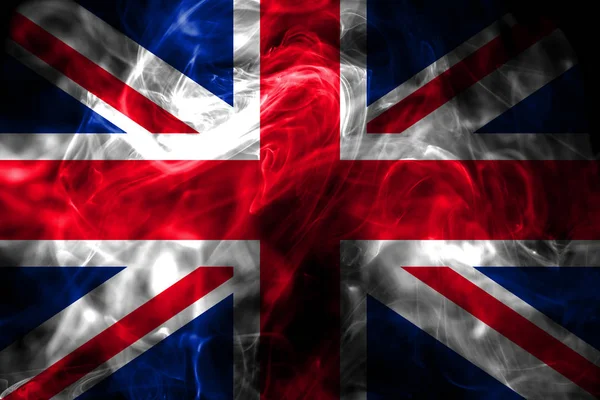 Státní Vlajka Spojeného Království Vyrobené Barevného Kouře Izolované Černém Pozadí — Stock fotografie