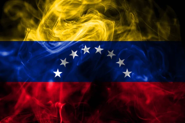 Государственный Флаг Венесуэлы Сделан Цветного Дыма Изолированного Черном Фоне Абстрактный — стоковое фото