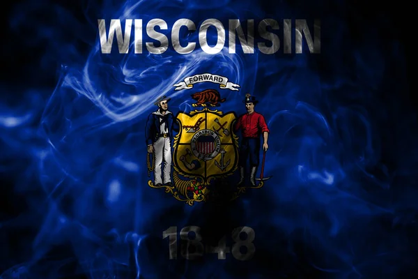 Wisconsin State Smoke Flag Estados Unidos América — Fotografia de Stock