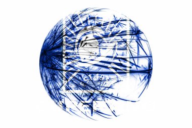 Soyut Cupertino, California köpüklü bayrak. Beyaz arka plan üzerinde izole Amerikan Noel top kavramı