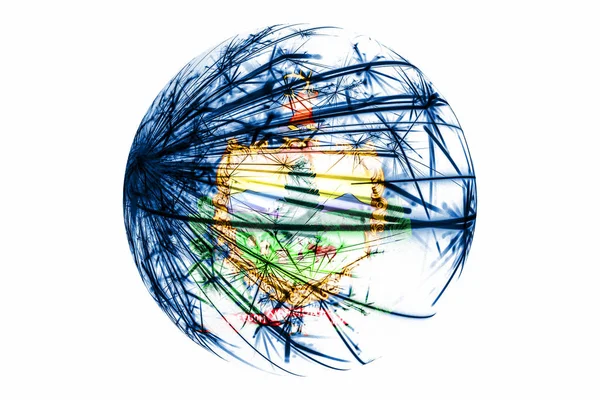 Resumen Bandera Brillante Vermont Concepto Bola Navidad Americano Aislado Sobre — Foto de Stock