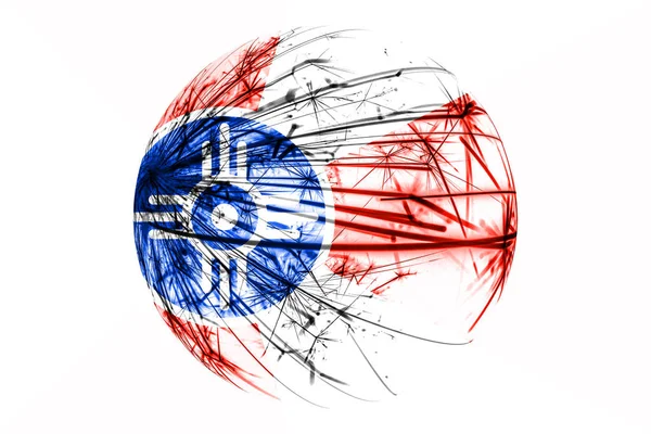 Absztrakt Wichita Kansas Csillogó Zászló Amerikai Karácsonyi Labda Koncepció Elszigetelt — Stock Fotó