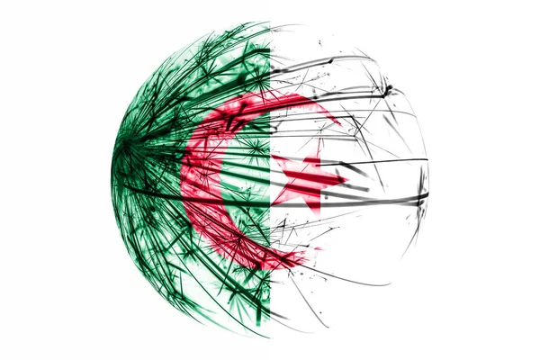 Abstracto Argelia Bandera Brillante Concepto Bola Navidad Aislado Sobre Fondo — Foto de Stock