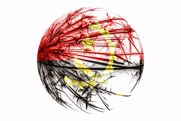 Abstract Angola Sparkling Flag Concepto Bola Navidad Aislado Sobre Fondo — Foto de Stock