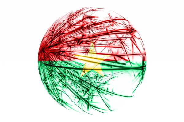 Abstracte Burkina Faso Sprankelende Vlag Kerst Bal Concept Geïsoleerd Witte — Stockfoto