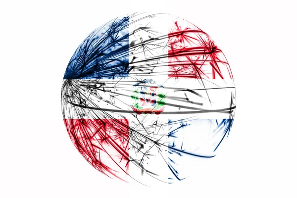 Abstrato República Dominicana Espumante Bandeira Conceito Bola Natal Isolado Fundo — Fotografia de Stock