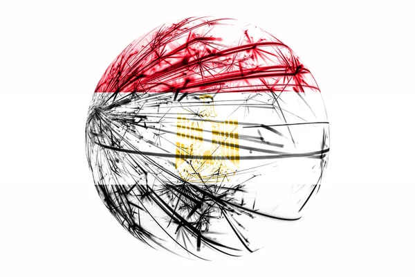 Abstracte Egypte Sprankelende Vlag Kerst Bal Concept Geïsoleerd Witte Achtergrond — Stockfoto