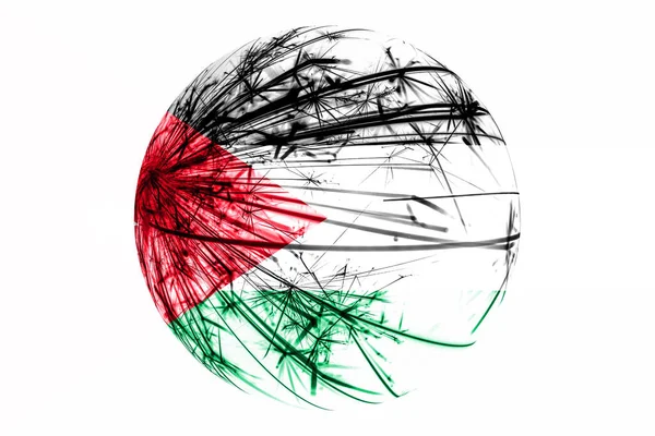 Abstract Jordanië Sprankelende Vlag Kerst Bal Concept Geïsoleerd Witte Achtergrond — Stockfoto