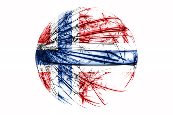 Abstract Norway Sparkling Flag Christmas Ball Concept Isolated White Background — Stock Photo, Image