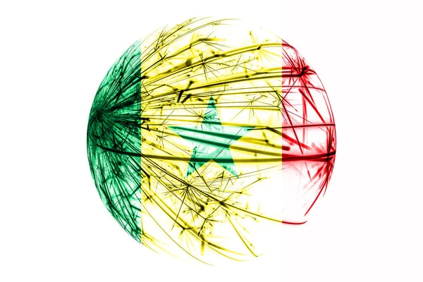 Abstrakta Senegal Gnistrande Flagga Christmas Ball Koncept Isolerad Vit Bakgrund — Stockfoto