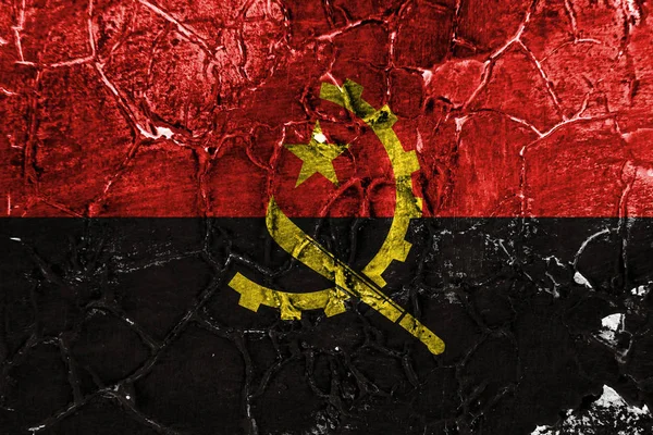 Régi Angola Grunge Háttér Zászló — Stock Fotó