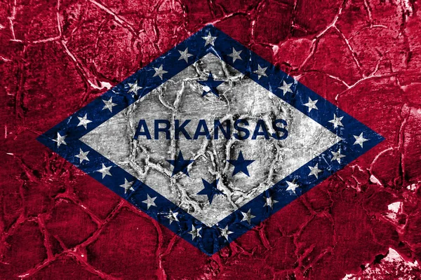 Arkansas Státní Vlajka Grunge Spojené Státy Americké — Stock fotografie