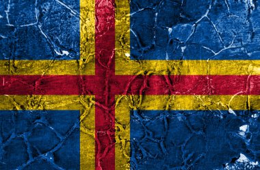  Aland grunge bayrak, Finlandiya bağımlı bölge bayrak