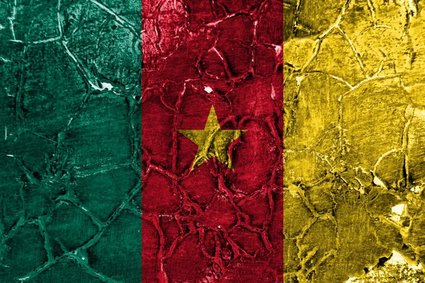 Stará Kamerun Grunge Pozadí Vlajka — Stock fotografie