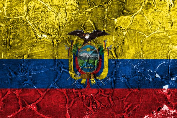 Oude Ecuador Grunge Achtergrond Vlag — Stockfoto