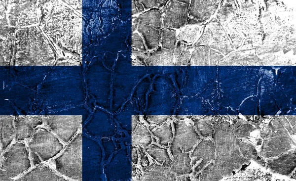 Старый Финский Гранж Флаг — стоковое фото