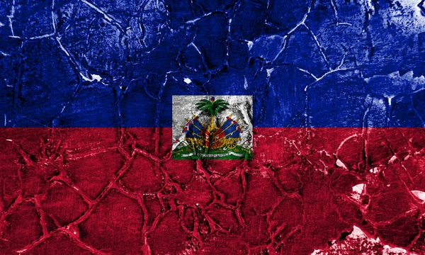 Velho Haiti Grunge Fundo Bandeira — Fotografia de Stock