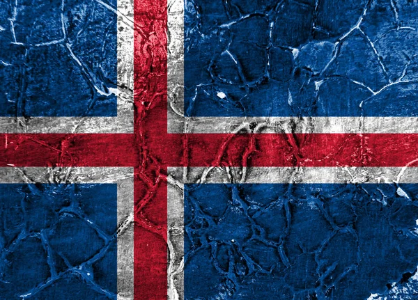 Antigua Bandera Fondo Grunge Islandia —  Fotos de Stock