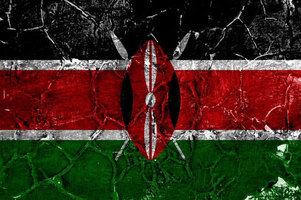 Régi Kenya Grunge Háttér Zászló — Stock Fotó