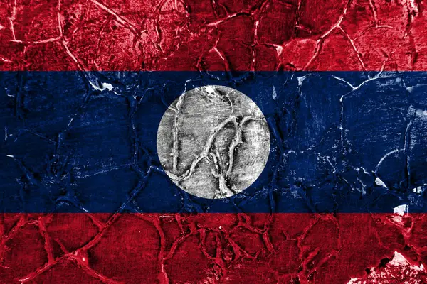 Stary Laos Grunge Tle Flaga — Zdjęcie stockowe