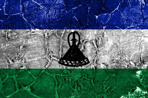 Stará Lesotho Grunge Pozadí Vlajka — Stock fotografie