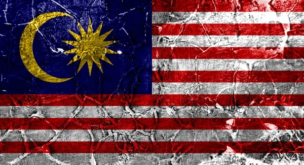 Velha Malásia Grunge Fundo Bandeira — Fotografia de Stock