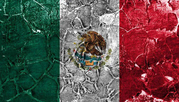 Gamla Mexiko Grunge Bakgrund Flagga — Stockfoto