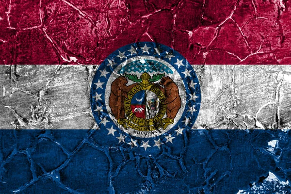 Bandera Grunge Del Estado Missouri Estados Unidos América —  Fotos de Stock