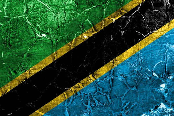 Παλιά Σημαία Φόντο Grunge Τανζανία — Φωτογραφία Αρχείου