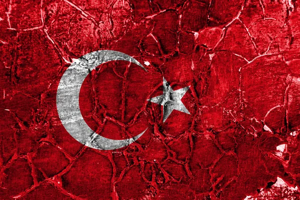 Antigua Bandera Fondo Turquía Grunge — Foto de Stock