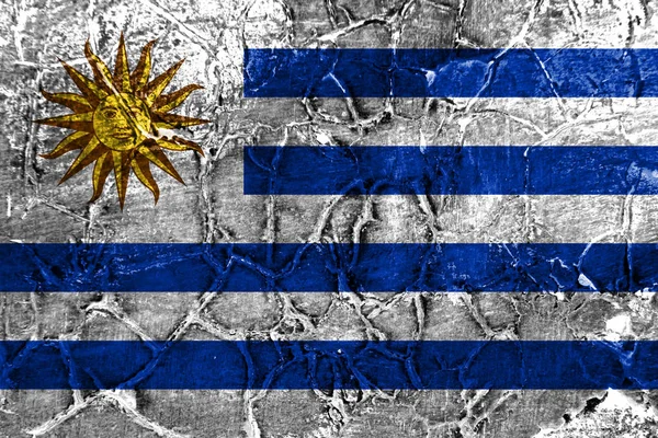Bendera Latar Belakang Uruguay Grunge Lama — Stok Foto
