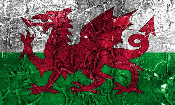 Vlag Van Grunge Van Wales Deel Van Het Verenigd Koninkrijk — Stockfoto